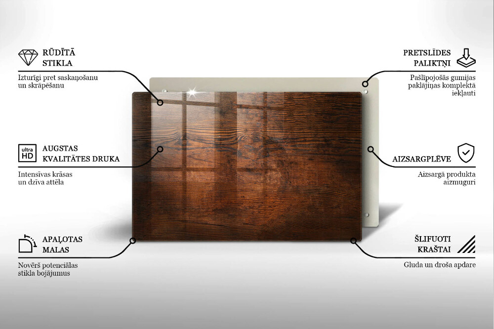 Dessous de verre pour bougies funéraires Planche de bois foncé