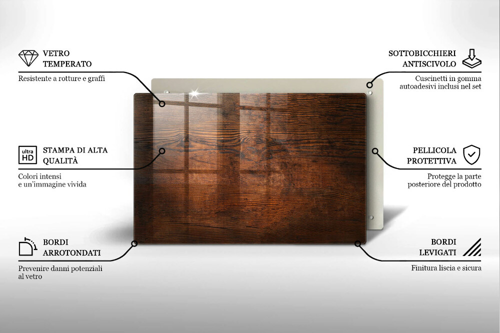 Dessous de verre pour bougies funéraires Planche de bois foncé