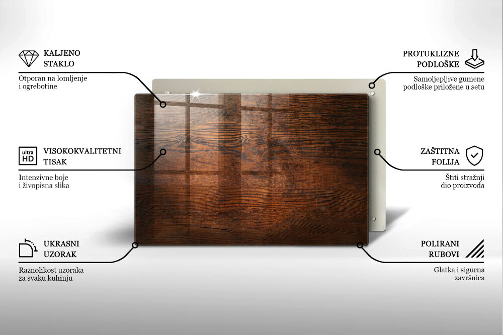 Dessous de verre pour bougies funéraires Planche de bois foncé