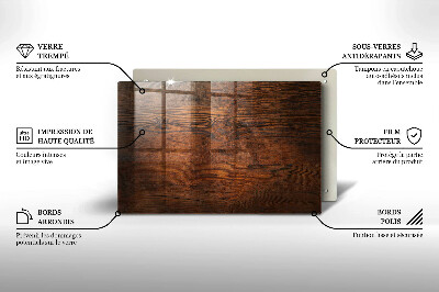 Dessous de verre pour bougies funéraires Planche de bois foncé