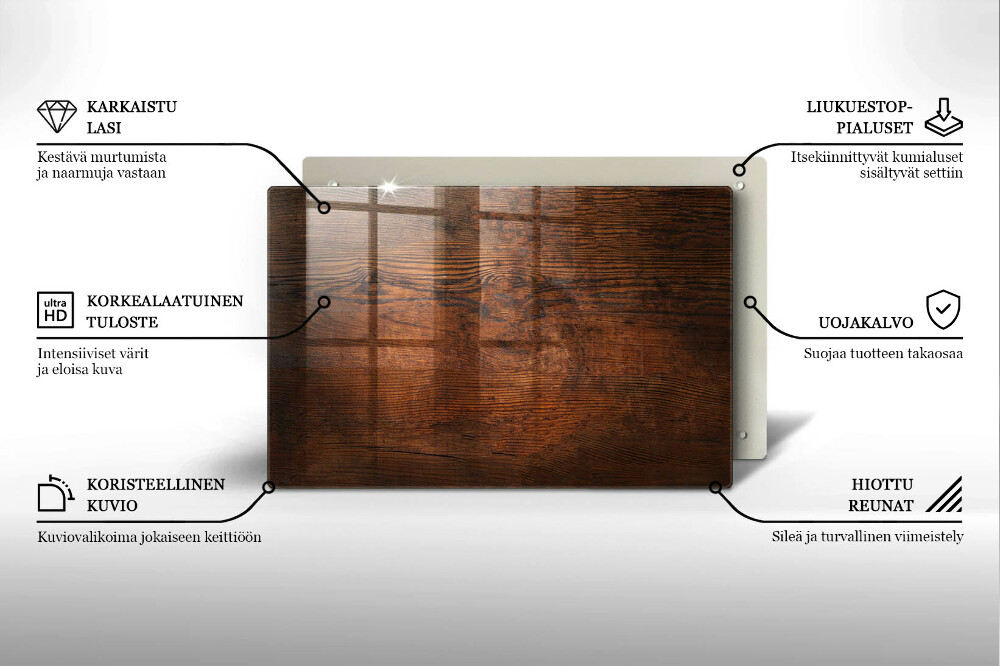 Dessous de verre pour bougies funéraires Planche de bois foncé