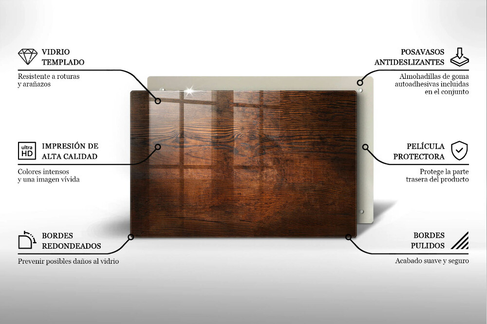 Dessous de verre pour bougies funéraires Planche de bois foncé