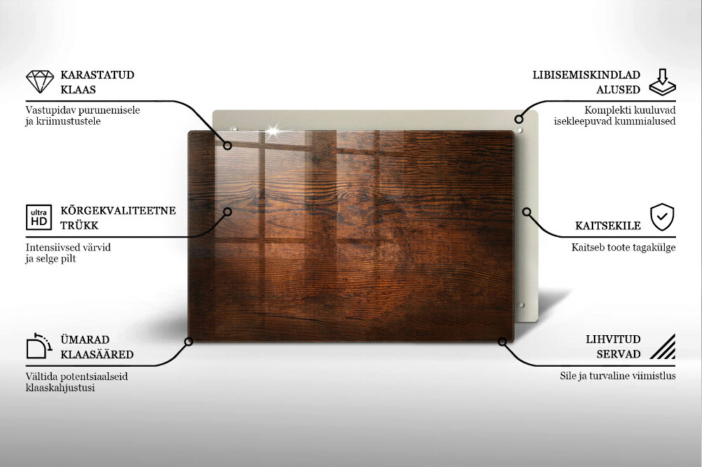 Dessous de verre pour bougies funéraires Planche de bois foncé