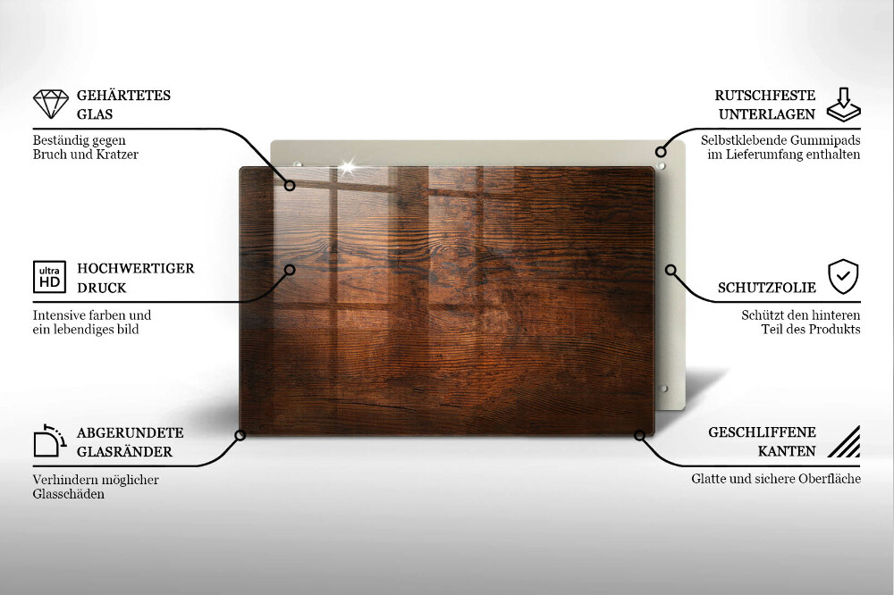 Dessous de verre pour bougies funéraires Planche de bois foncé