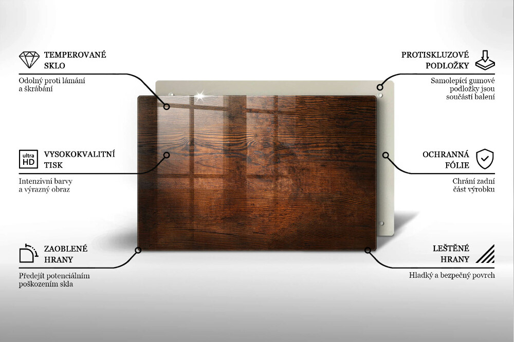 Dessous de verre pour bougies funéraires Planche de bois foncé