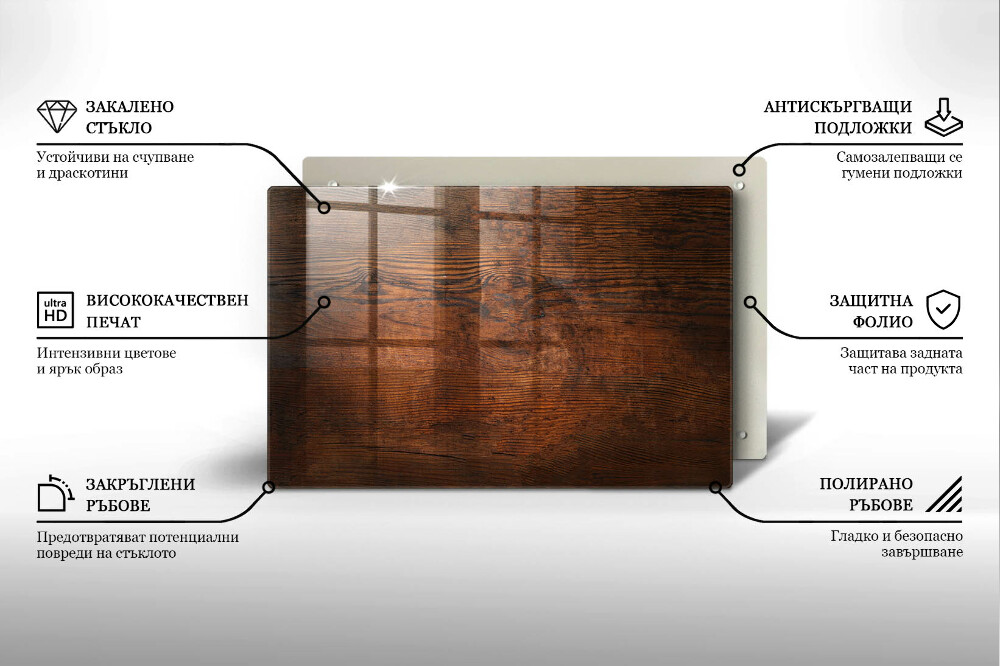 Dessous de verre pour bougies funéraires Planche de bois foncé