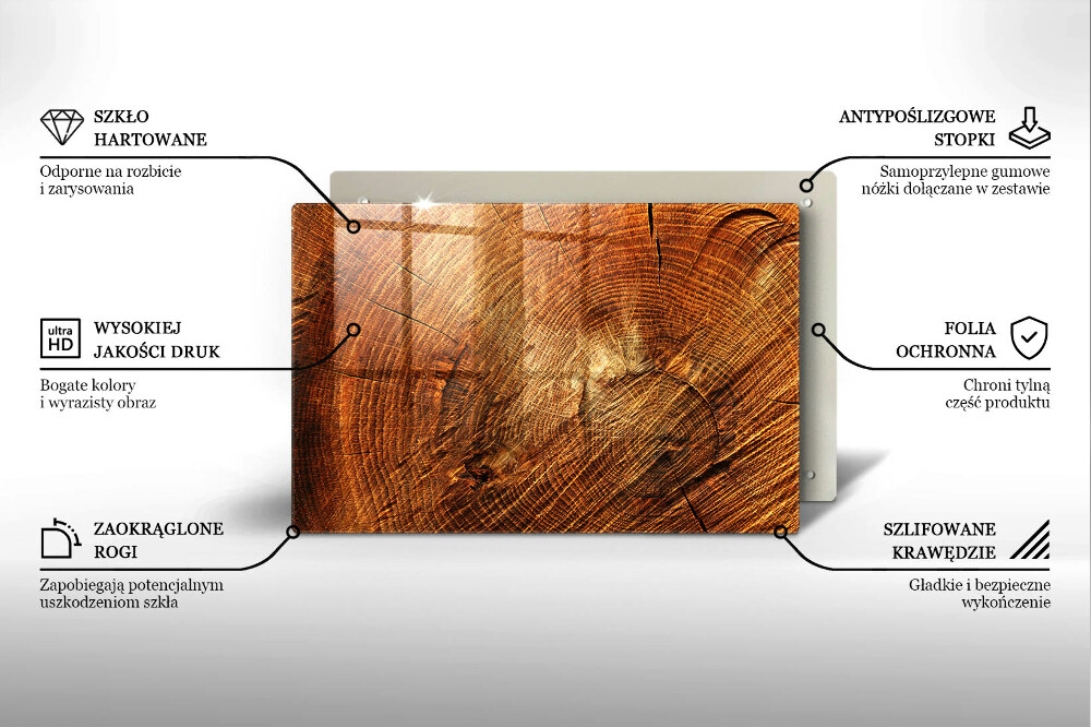 Dessous de verre pour bougies funéraires Grain de bois de l'arbre