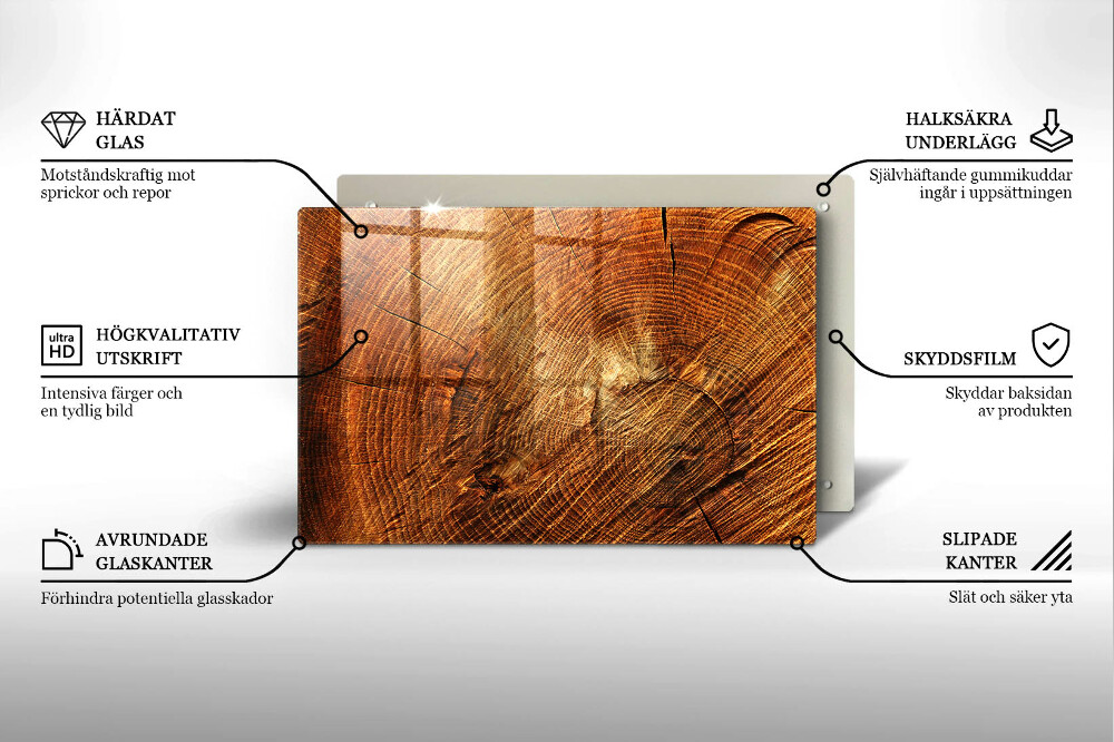 Dessous de verre pour bougies funéraires Grain de bois de l'arbre