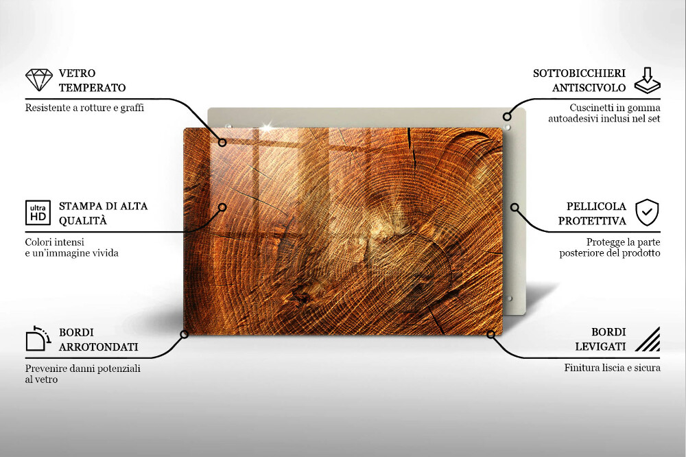 Dessous de verre pour bougies funéraires Grain de bois de l'arbre