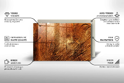 Dessous de verre pour bougies funéraires Grain de bois de l'arbre