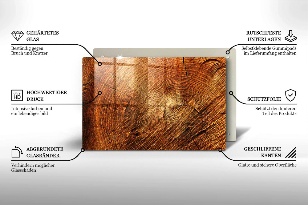 Dessous de verre pour bougies funéraires Grain de bois de l'arbre