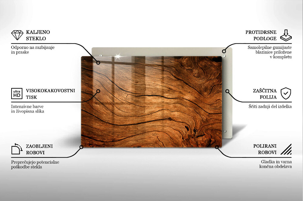 Plaque en verre pour lanterne funéraire Texture de planche de bois