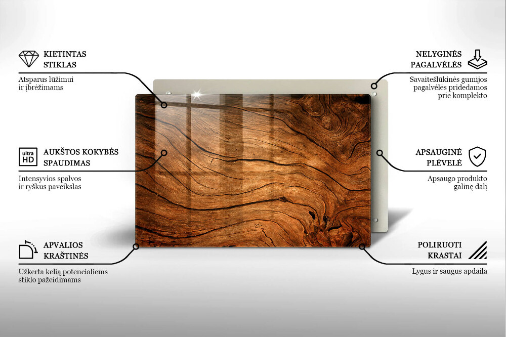 Plaque en verre pour lanterne funéraire Texture de planche de bois