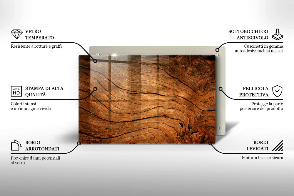 Plaque en verre pour lanterne funéraire Texture de planche de bois