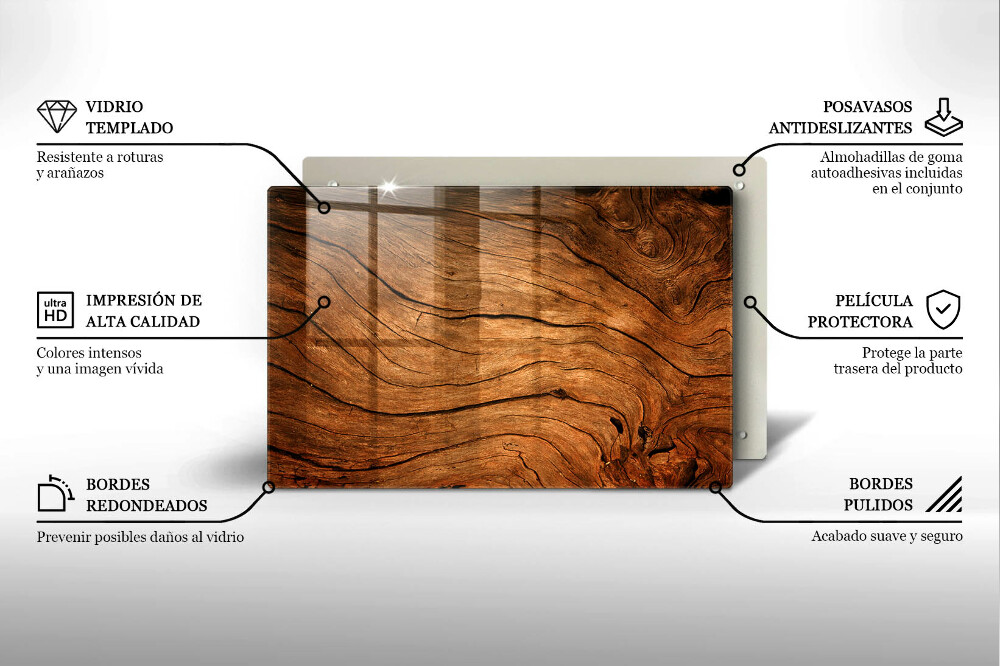 Plaque en verre pour lanterne funéraire Texture de planche de bois