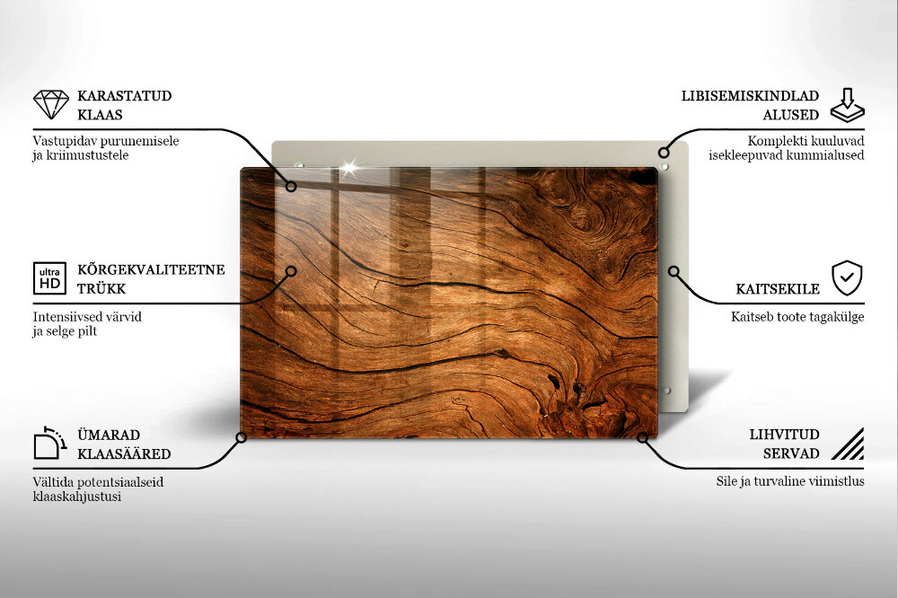 Plaque en verre pour lanterne funéraire Texture de planche de bois