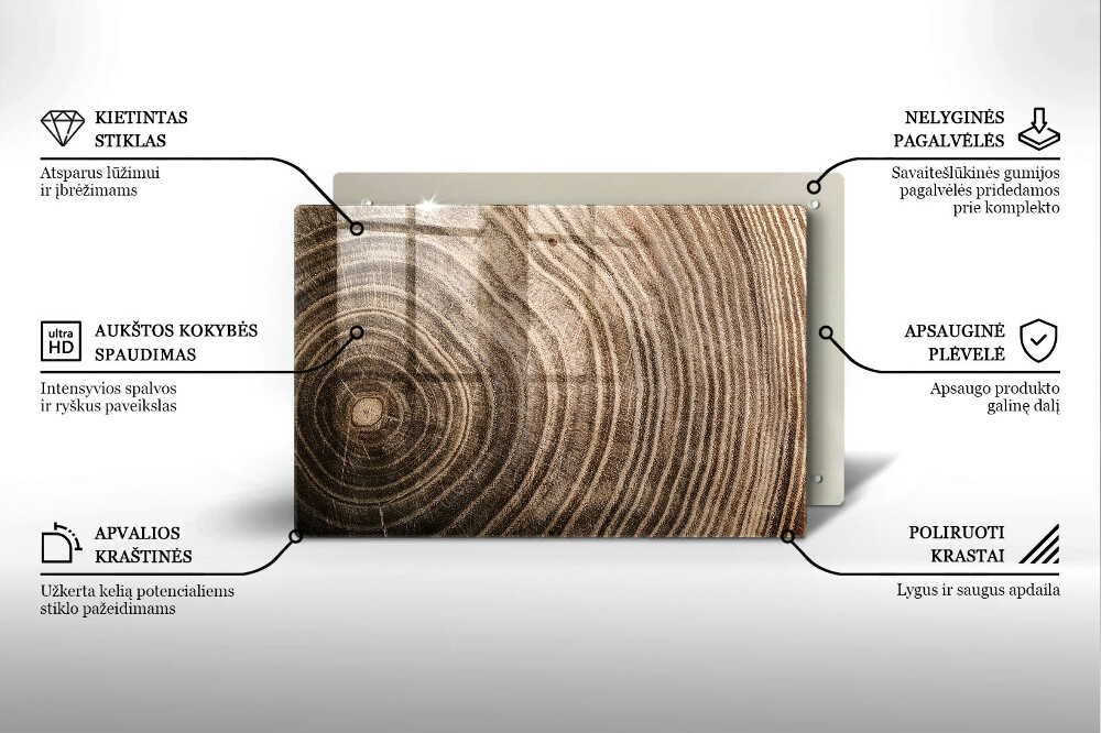 Dessous de verre pour bougies funéraires Anneaux en bois