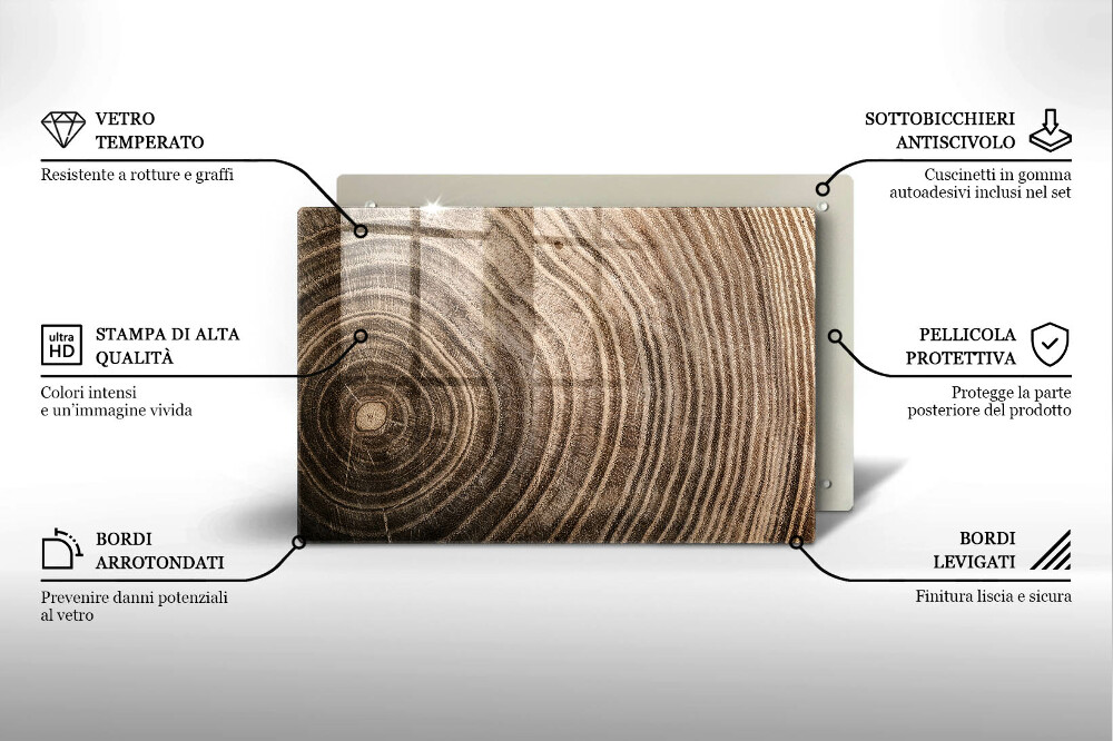 Dessous de verre pour bougies funéraires Anneaux en bois