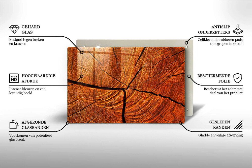 Plaque en verre pour lanterne funéraire Structure du tronc en bois