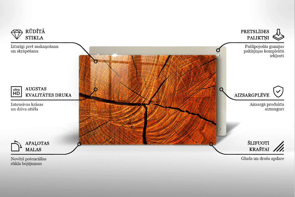 Plaque en verre pour lanterne funéraire Structure du tronc en bois