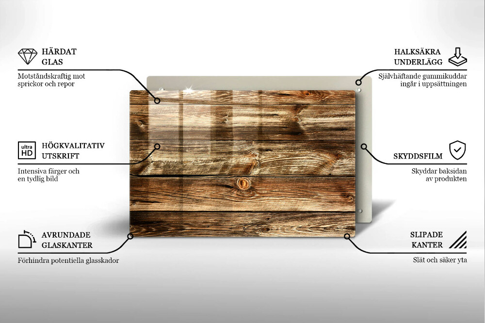 Plaque en verre pour lanterne funéraire Texture de planche de bois