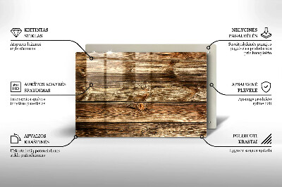 Plaque en verre pour lanterne funéraire Texture de planche de bois