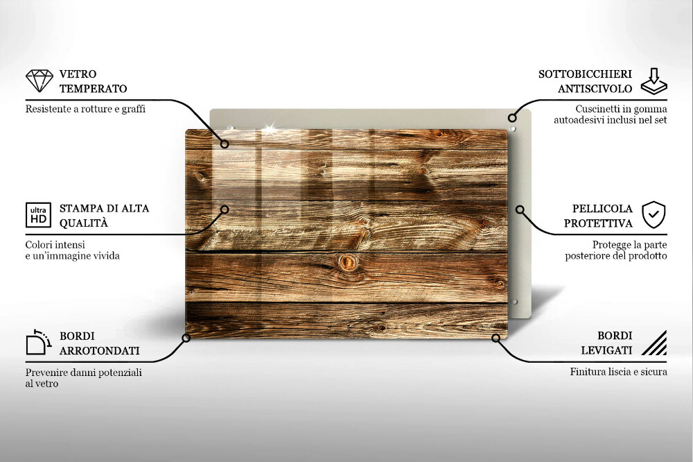 Plaque en verre pour lanterne funéraire Texture de planche de bois