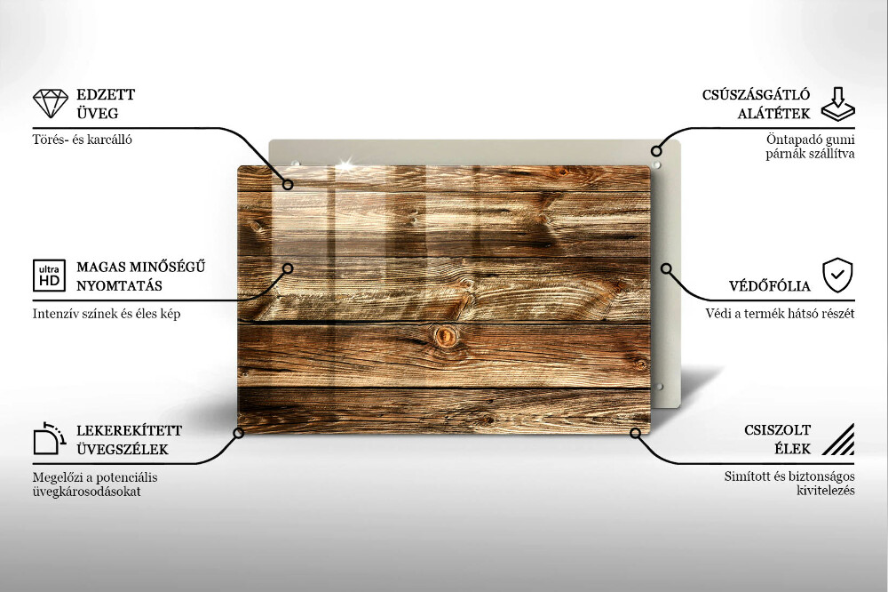 Plaque en verre pour lanterne funéraire Texture de planche de bois