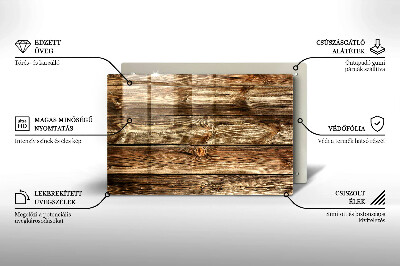 Plaque en verre pour lanterne funéraire Texture de planche de bois