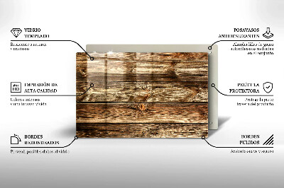 Plaque en verre pour lanterne funéraire Texture de planche de bois