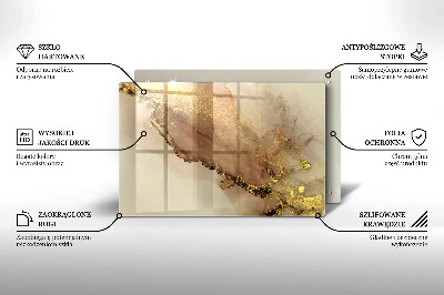 Plaque en verre pour lanterne funéraire Abstraction de l'or