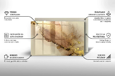 Plaque en verre pour lanterne funéraire Abstraction de l'or