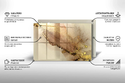 Plaque en verre pour lanterne funéraire Abstraction de l'or