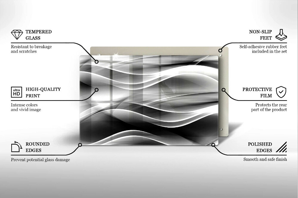 Plaque en verre pour lanterne funéraire Lignes douces d'abstraction