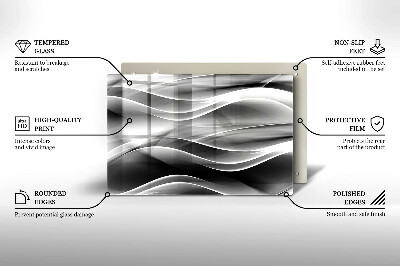 Plaque en verre pour lanterne funéraire Lignes douces d'abstraction