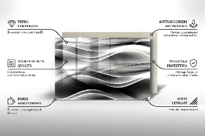 Plaque en verre pour lanterne funéraire Lignes douces d'abstraction