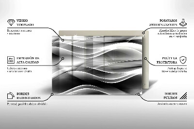 Plaque en verre pour lanterne funéraire Lignes douces d'abstraction