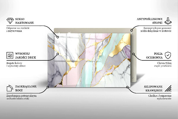 Plaque en verre pour lanterne funéraire Marbre pastel