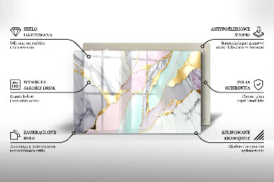 Plaque en verre pour lanterne funéraire Marbre pastel