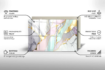 Plaque en verre pour lanterne funéraire Marbre pastel