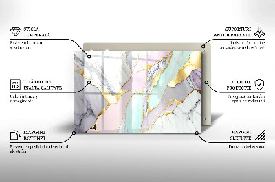 Plaque en verre pour lanterne funéraire Marbre pastel