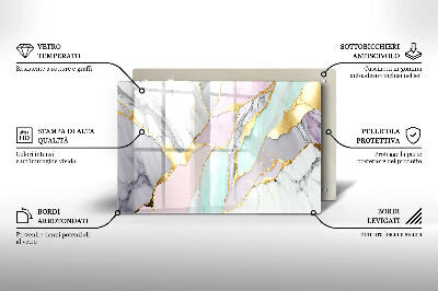 Plaque en verre pour lanterne funéraire Marbre pastel
