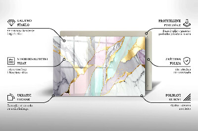 Plaque en verre pour lanterne funéraire Marbre pastel