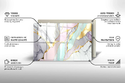 Plaque en verre pour lanterne funéraire Marbre pastel