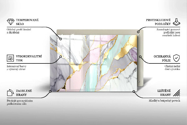 Plaque en verre pour lanterne funéraire Marbre pastel