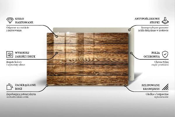 Plaque en verre pour lanterne funéraire Planches texturées en bois