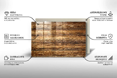 Plaque en verre pour lanterne funéraire Planches texturées en bois