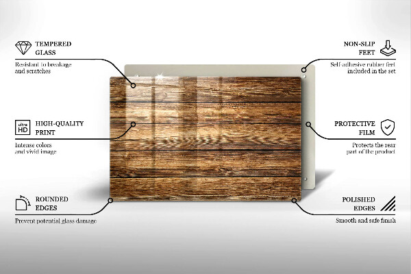 Plaque en verre pour lanterne funéraire Planches texturées en bois