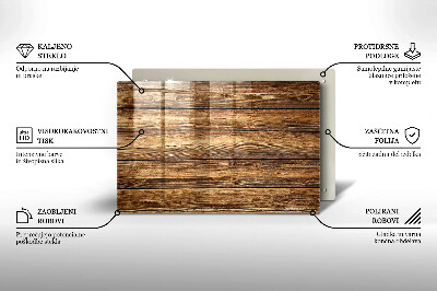 Plaque en verre pour lanterne funéraire Planches texturées en bois