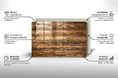 Plaque en verre pour lanterne funéraire Planches texturées en bois